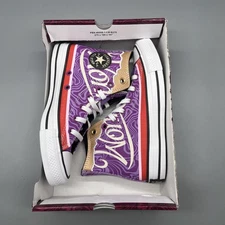Sz 6 Womans - Willy Wonka Chuck Taylor All Star Hi Top Swirl Purple A08154C