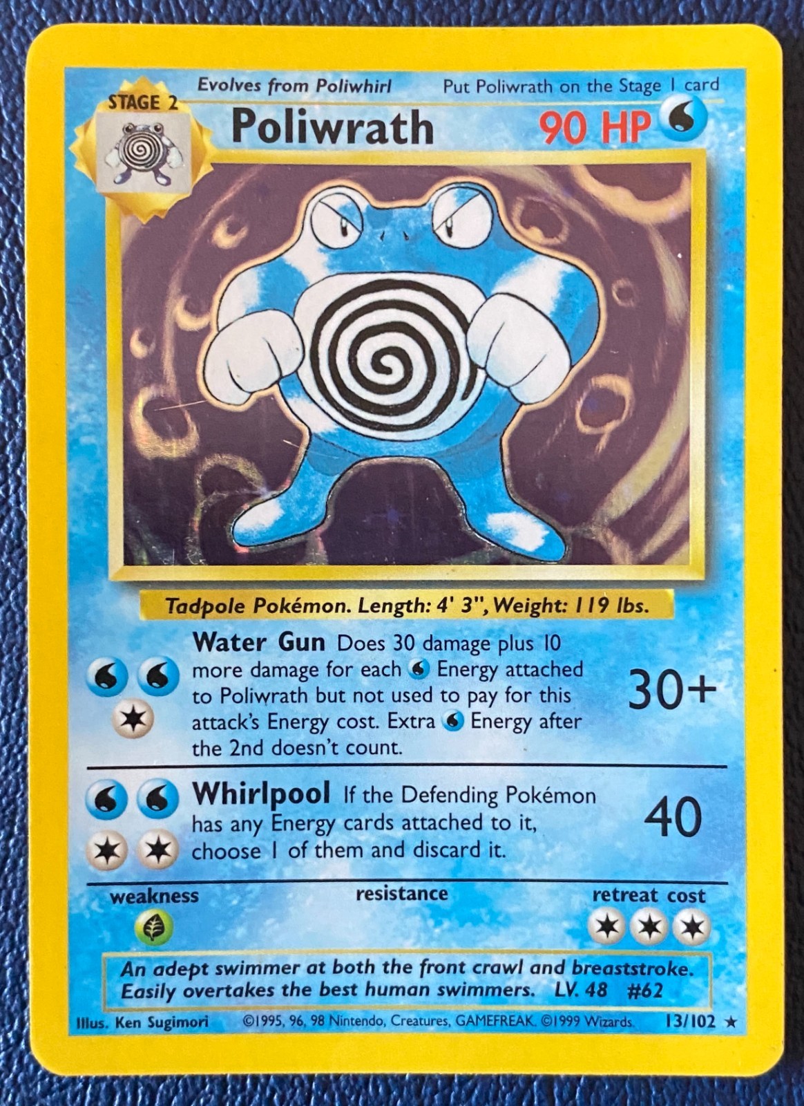 Poliwrath 13/102 Base Set Unlimited (1999) Vintage WOTC Holo Rare - MP 3