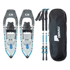 Denali Sawtooth Spin Snowshoes 8x25 Quick-Adjust Kit w/ Poles  Bag   200 lb