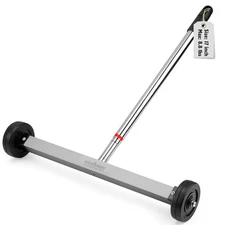 17-Inch Rolling Magnetic Sweeper with Wheels | Adjustable Handle | 8.8-Pound ...