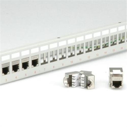 Roline 26.11.0359 Keystone Patchpanel Cat6 24 Ports 19 Zoll geschirmt hellgrau - Bild 2 von 2
