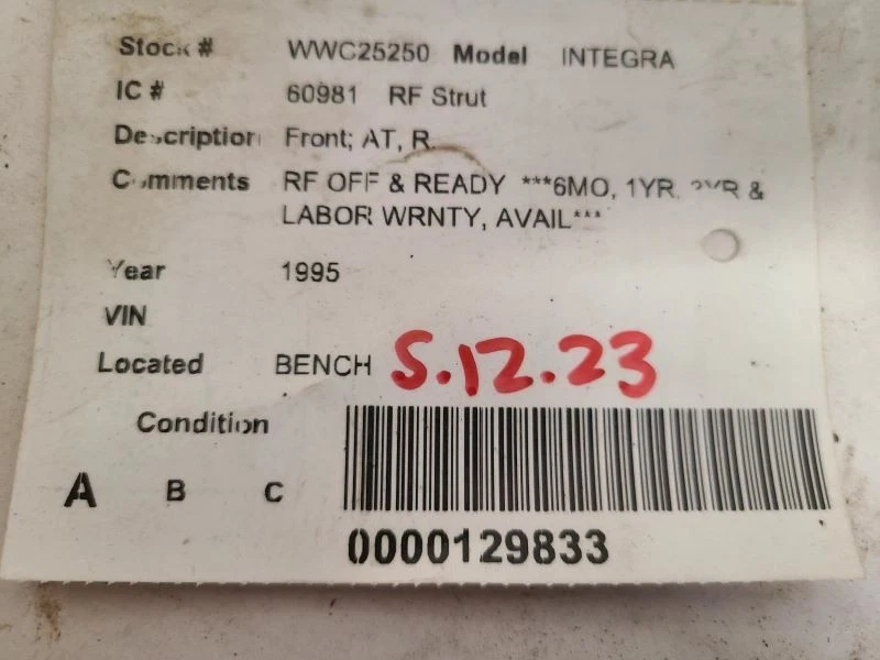 Передняя правая стойка для пассажира подходит для 94–01 INTEGRA 1708192 - Изображение 4 из 4