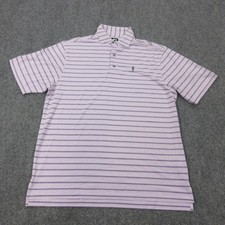 FootJoy Polo Shirt Mens Large Purple Striped Golf Performance Short Sleeve