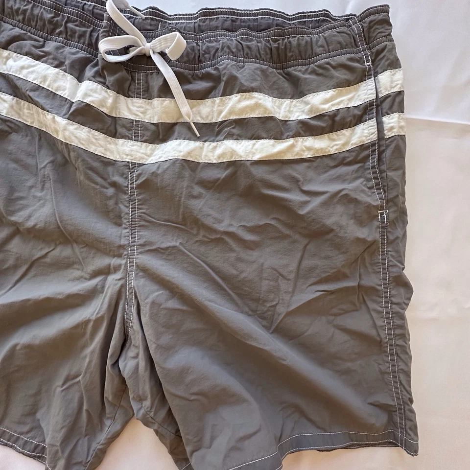 Merona Bañador Hombre Gris Blanco Rayas Cordón Bolsillos XXL Foto 2 de 4