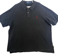 Polo Ralph Lauren Big Tall 2XB Black Red Pony Logo Short Sleeve Polo Shirt Men