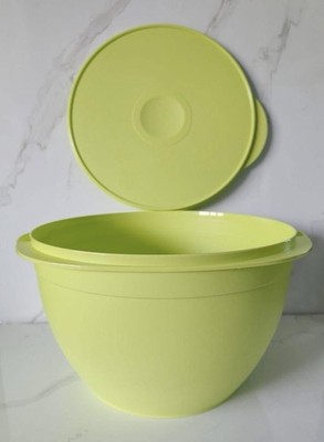 Tupperware Large Maxi Bowl 40 Cups Legacy Mixing Bowl Lime Green White Seal