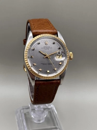 Rolex Oyster Perpetual Date 1505 Grey Sunburst Dial Two-Tone Cal. 1570 Vintage