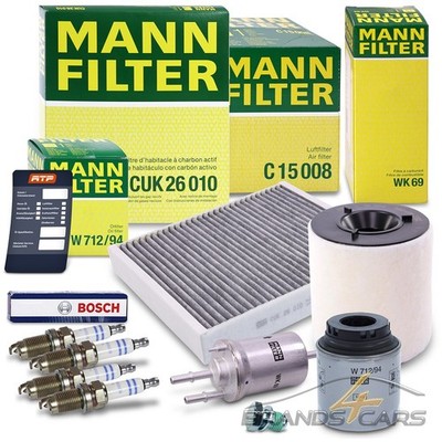 MANN-FILTER INSPEKTIONSPAKET FÜR AUDI A1 SEAT SKODA FABIA VW POLO 6R 1.2 1.4 TSI
