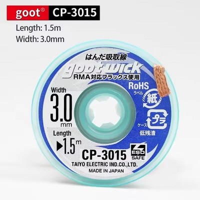 Goot Wick Gootwick Original High Quality CP-3015 Desoldering Copper Braid Wick