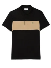 Lacoste Men's L.12.12 Colorblock Polo Shirt in Black and Beige PH2847-51 CMB