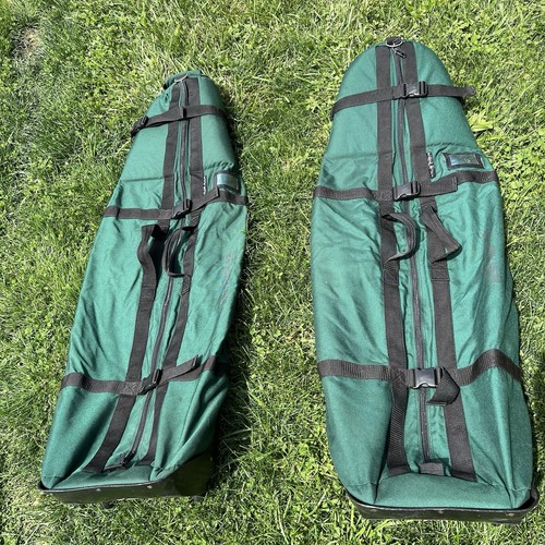 2x The Club Glove Burst Proof Wheels Travel Zippered Golf Bag Cover Hunter Green - Picture 2 of 10