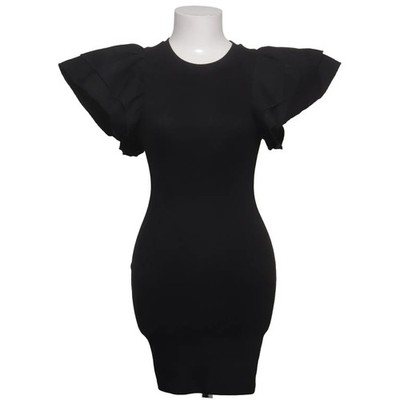 Zara, Kleid, Größe: S, Schwarz, Baumwolle/Elasthan, Einfarbig, Rippenstrick #heB