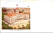 Postcard Circa 1910 City Hall Birds Eye New York D206