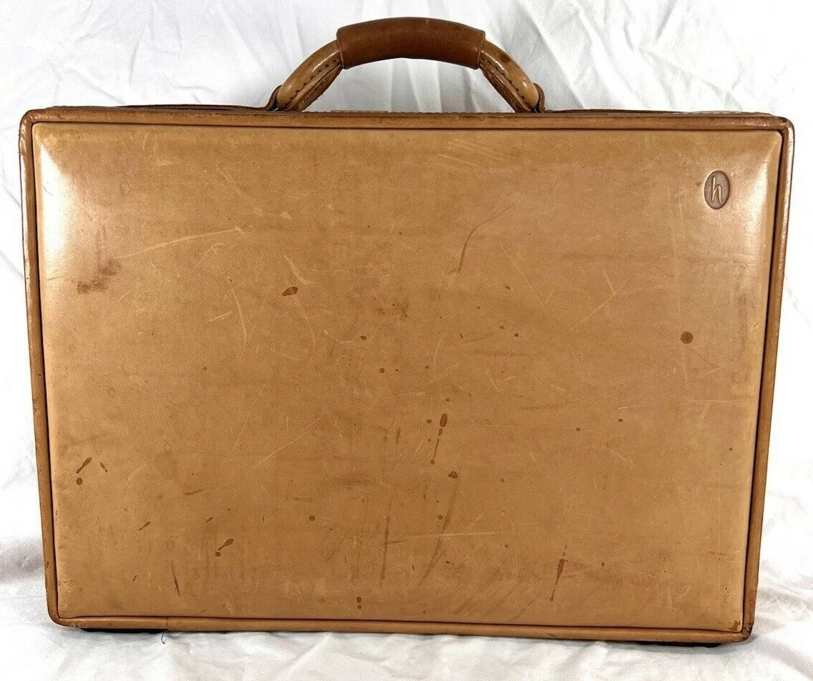 HARTMANN Stunning Authentic Belting Leather Woodbox Luggage Briefcase  Attache