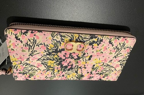 Cartera Continental Tory Burch Gemini Link Cremallera Flower Field 960 Nueva con Etiquetas - Imagen 12 de 12