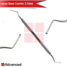 Dental Lucas Bone Curette 2.5mm Tooth Extraction Implant Soft Tissue Curettes
