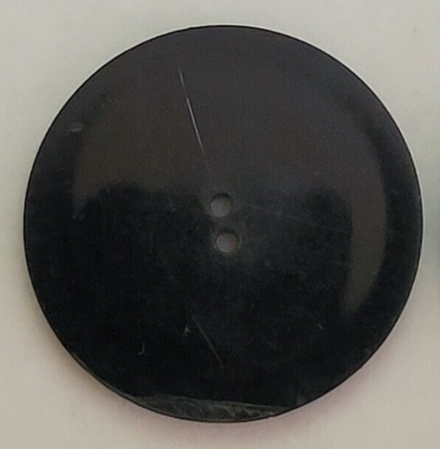 VINTAGE ~ Large Black Plasic Round Buttons - Lot/2 - 1¾" Diameter - Picture 2 of 6