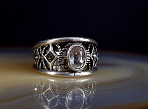 Ring Silber 925 Bergkristall & Markasit 17,3 mm - zeitlos & auffallend hübsch  - Picture 1 of 6