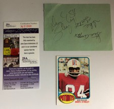 Darryl Stingley (along with Steve Grogan and Ike Forte) autographed cut JSA Pats