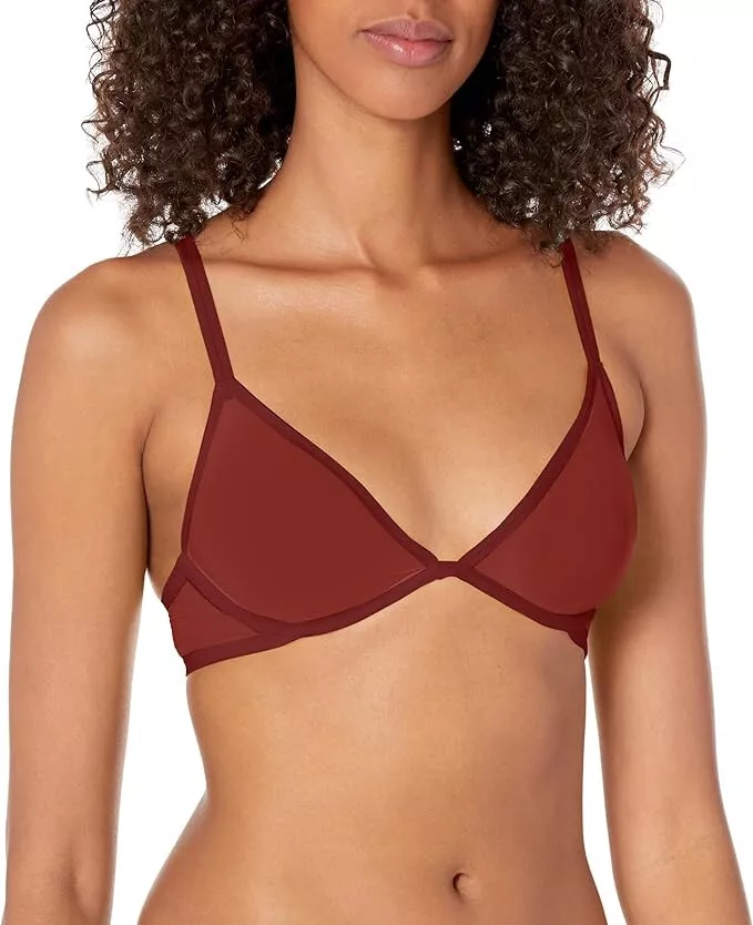 Calvin Klein Women's Sheer Marquisette Unlined Plunge Bra, 36B