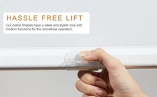 Custom Cordless Zebra Blinds for Windows Free-Stop Roller Windows Shades White