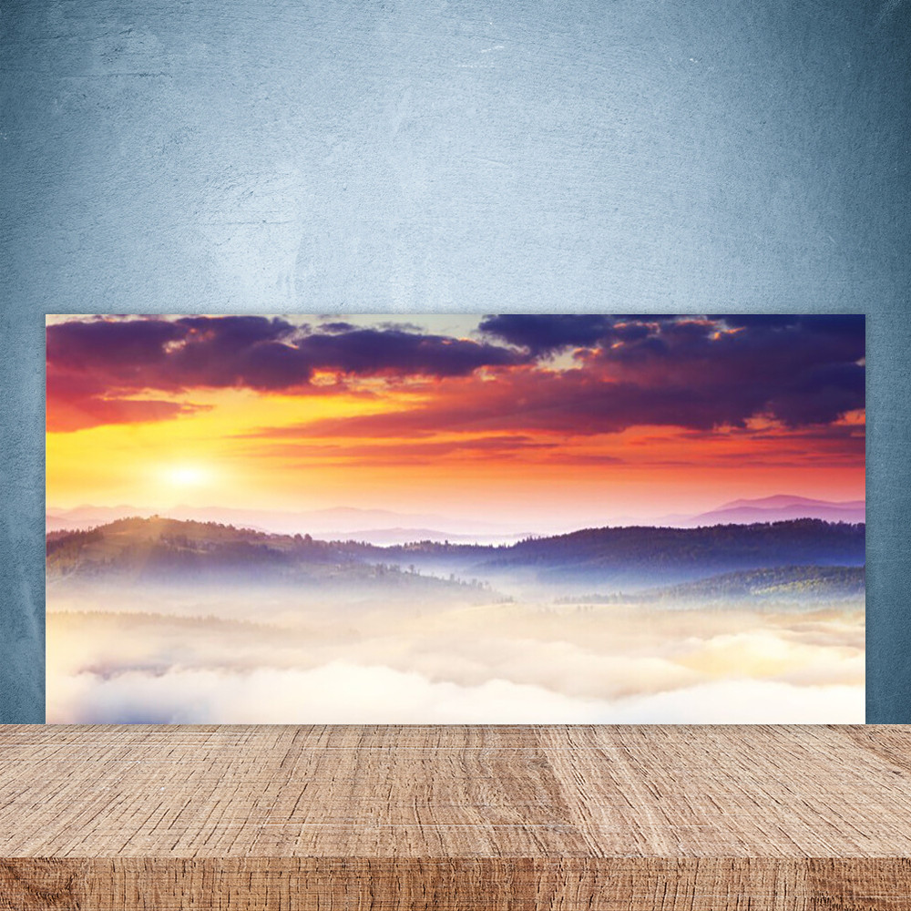 Crédence de cuisine en verre lavable 100x50 cm pour stopper les taches de graisse