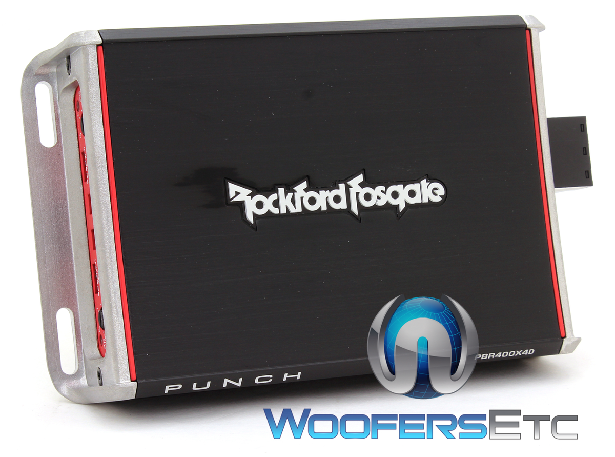 3pkg ROCKFORD FOSGATE PBR400X4D + PBR300X1 AMP + RFRZ-K4D KIT FOR