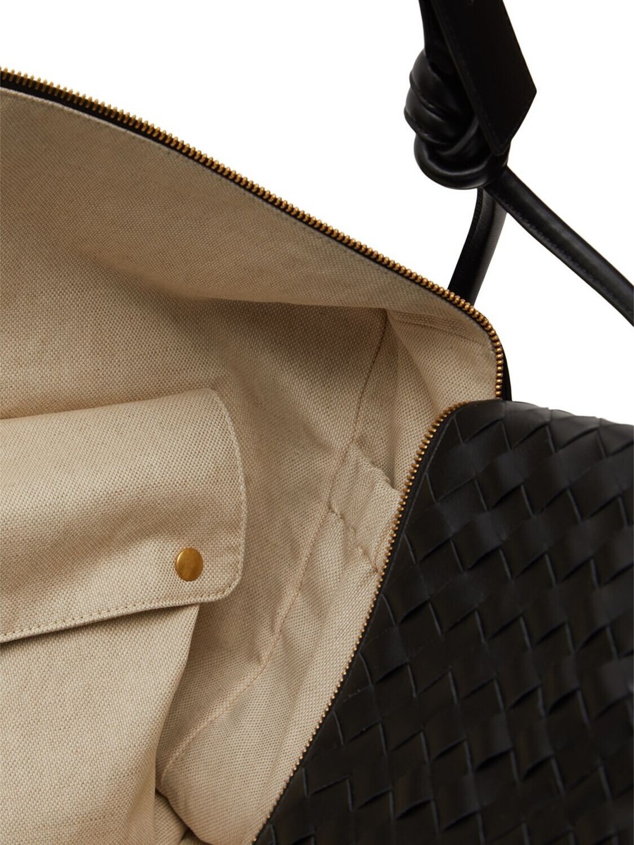 BOTTEGA VENETA Loop Large $6100 Black Leather Weekender Bag