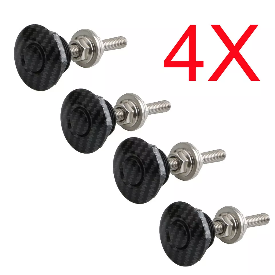4x Patrón de Fibra de Carbono Coche Botón Capó Liberación Rápida Capó Pasadores Clip de Bloqueo Foto 3 de 4