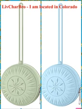 2 PK Silicone Baby Pacifier Holder Zip Case W/Hanging Loop BPA & Phthalate Free