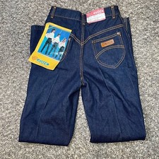 Rare Vintage 80s Womens Jeans GITANO Size 26.5 Length 32 Dark Blue Brand NEW