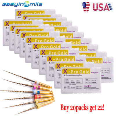 Dental Endo Rotary Files X-Pro Gold Taper Large NITI Endodontic Files 22packs
