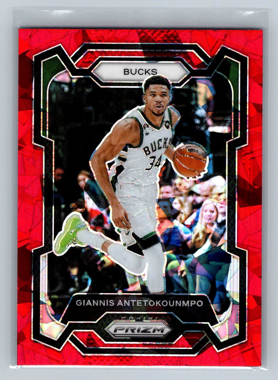2023-24 Panini Prizm Giannis Antetokounmpo #103 Prizms Red Ice Milwaukee Bucks