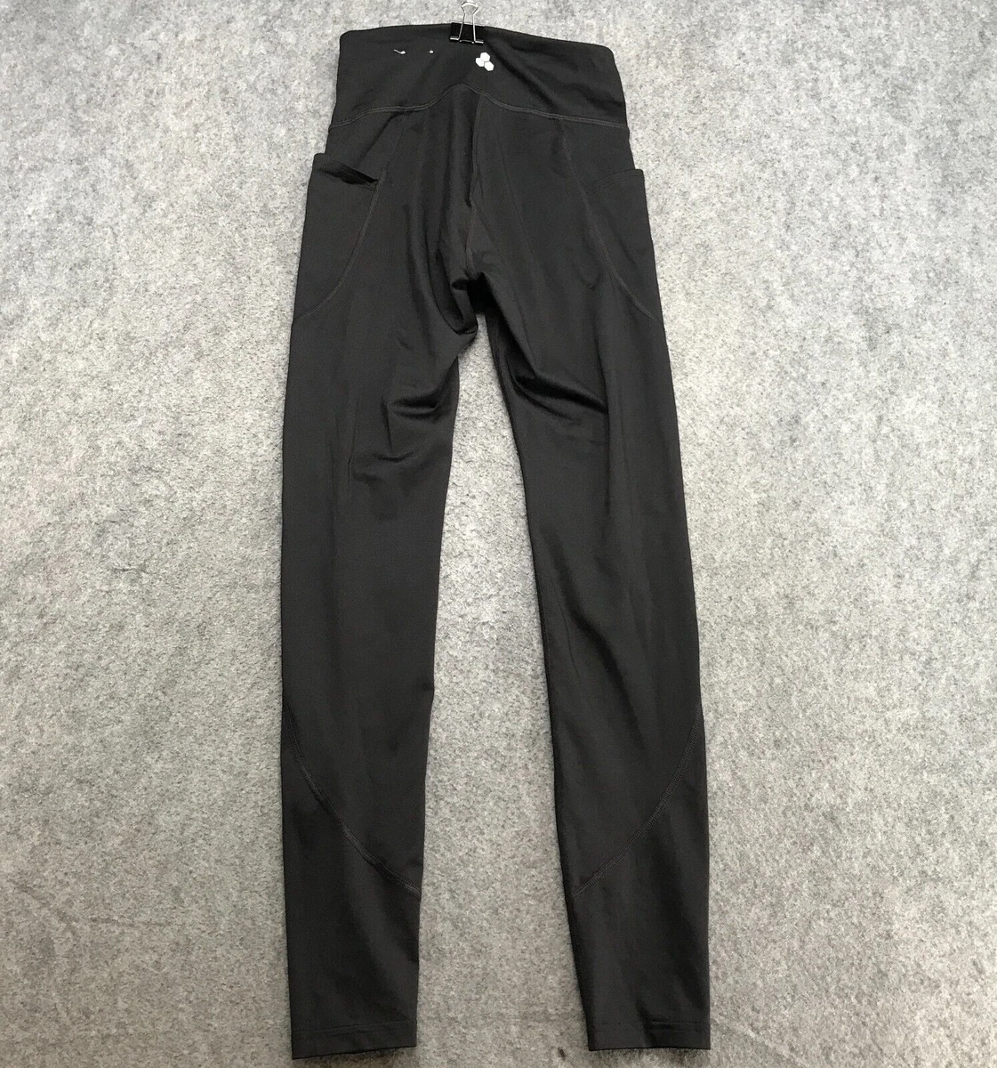 Tek Gear Leggings Womens Size Small Black Active Workout Athletic Side  Pockets