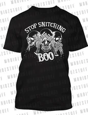 Stop Snitching Halloween Graphic Big Tall Sneaker Tee Shirt Pro Club Shaka RTP