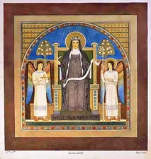 St. Hildegard of Bingen Prophetess – Painted by Benedictine Monks – Catholic Art