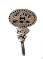 Let Me Out Dog Leash Holder Hanger Wall Mount Key Hook Organizer Silver Pewter