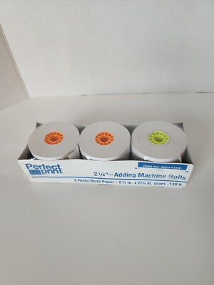 2 Rolls Calculator Paper Perfect Print Adding Machine  2 1/4''x 130' New