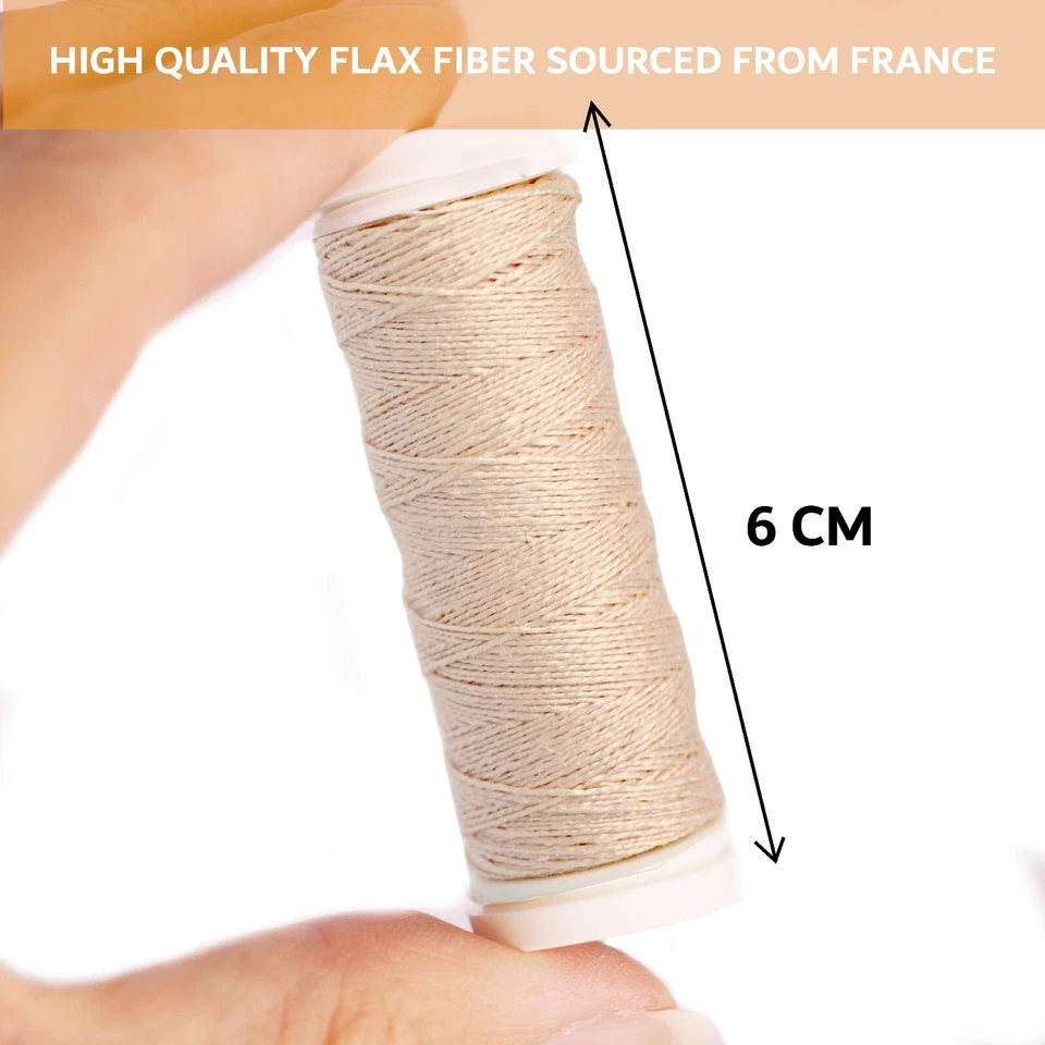 Linen Thread 70m Fine Unwaxed Natural 2 ply Spool 100% Linen Natural - Image 3 of 4