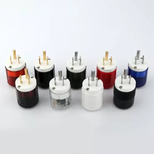 Paar Gold/Rhodiniert US AC Audio Netzstecker IEC C15 HiFi Stromkabel Stecker - Bild 6 von 31