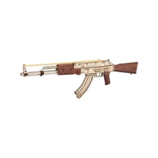 ROKR LQ901 Toy Gun 3D Wooden Puzzle - AK-47 Assault Rifle Rubber Band Gun
