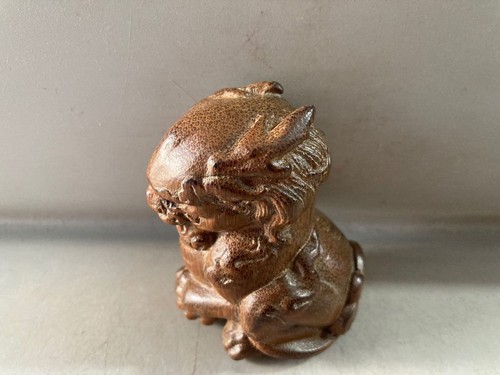 Chinese Natural Old Bamboo Root Hand-carved Mythical Animals Kylin Statue 3918 - Picture 8 of 9