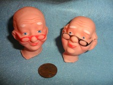Mr and Mrs. Clause Vinyl doll heads with neck - Korea