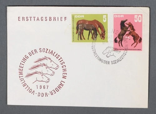 MayfairStamps Germany FDC 1967 Horse Dual First Day Cover aax_53701