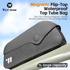 WEST BIKING Bicycle Bag Magnetic Flip Waterproof Cycling Bike Top Tube Bag 1L
