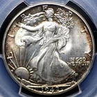 1942 WALKING LIBERTY HALF PCGS MS 66 GORGEOUS GEM LUSTROUS SILVER CENTERS FRAMED