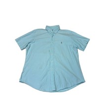 Ralph Lauren Custom Fit Short Sleeve Button Down Shirt Light Blue XL