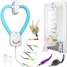 PANRIO Smart Automatic Door Hanging Cat Toy for Indoor Cats - Large, Blue