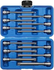 Extra long torx bit socket set cr v star bits