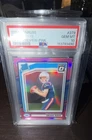2024 Panini Donruss - Rated Rookie Drake Maye #379 Optic Preview Pink Prizm (RC)